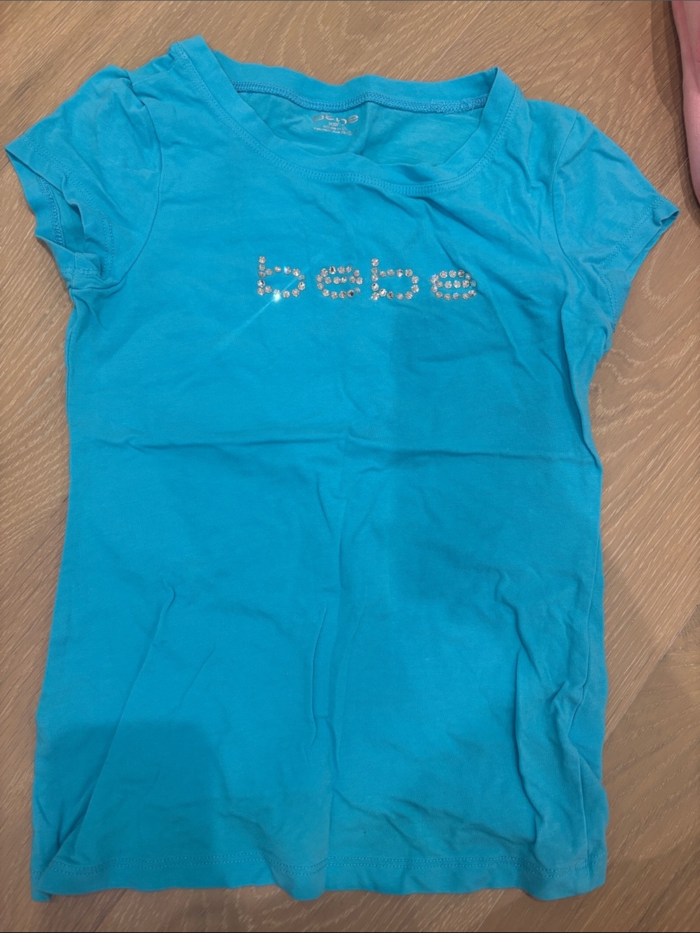 bebe Tee with Rhinestone Logo